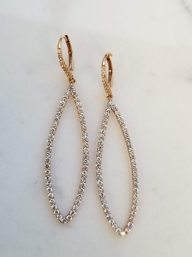 Oval Diamond Hoop Earrings