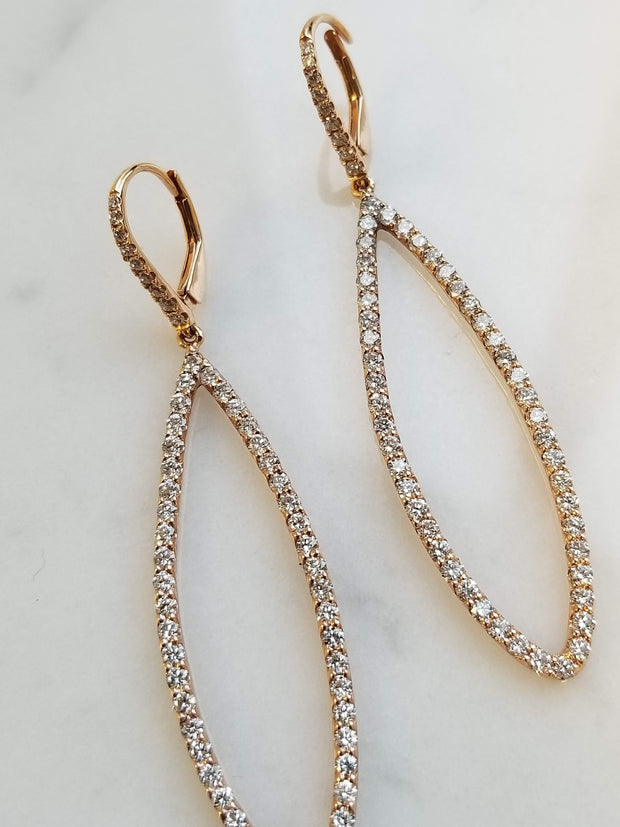 Oval Diamond Hoop Earrings