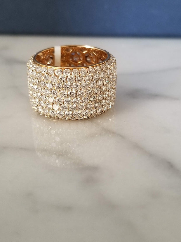 8 Row Pave Diamond Ring