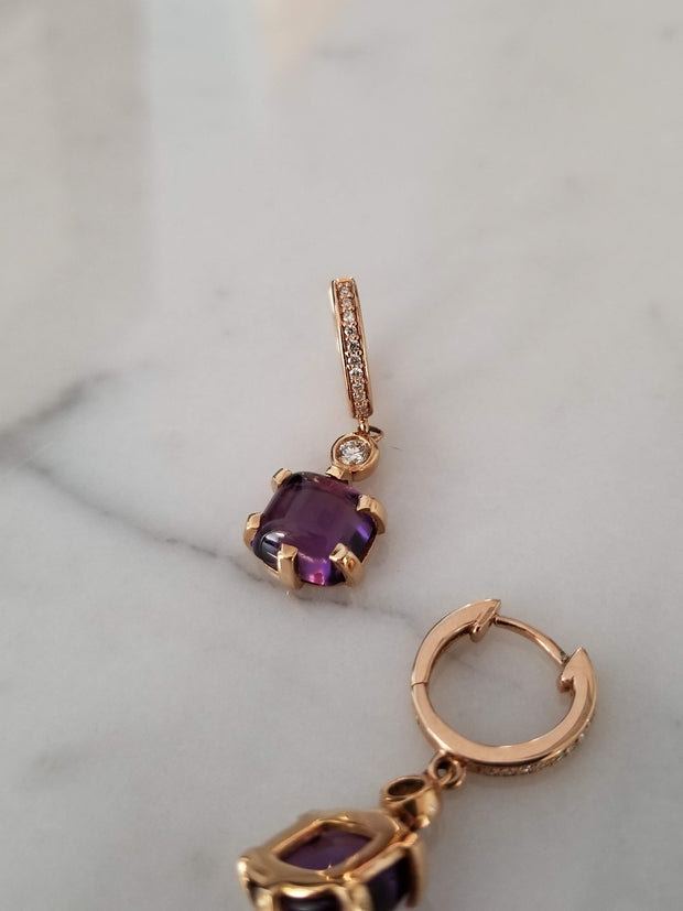 Cabochon Amethyst Earrings