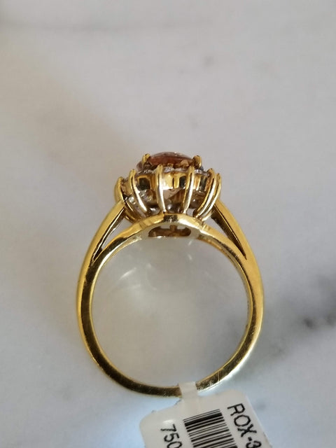 Imperial Topaz and Diamond Ring
