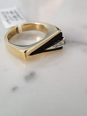 Art Deco Onyx and Diamond Ring