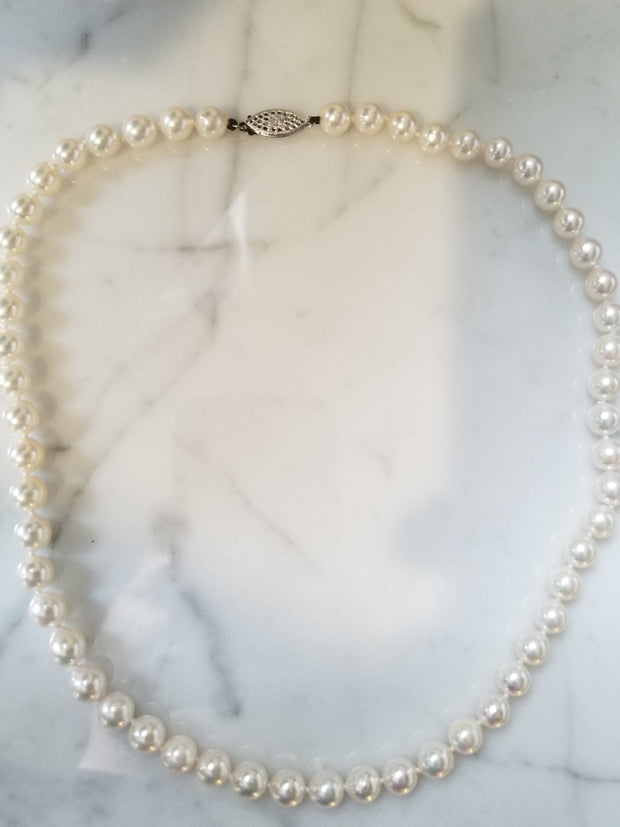 Japanese Akoya Pearl Necklace - 17"