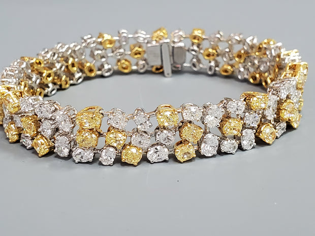 White and Yellow Diamond Bracelet