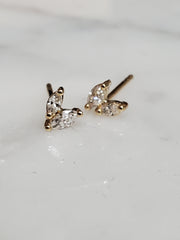 Mini Marquise Diamond Stud Earrings