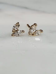 Mini Marquise Diamond Stud Earrings