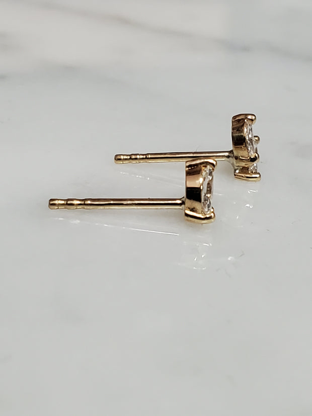Mini Marquise Diamond Stud Earrings