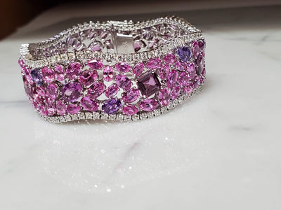 Pink Sapphire and Diamond Bracelet