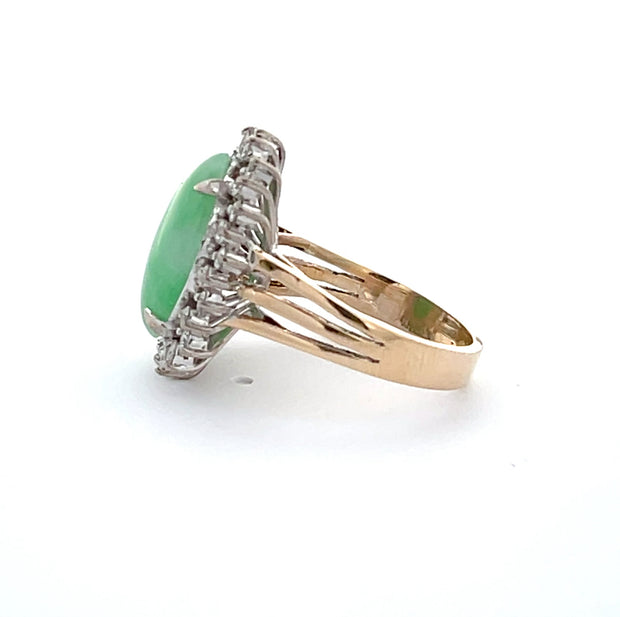 Jade and Diamond Cocktail Ring