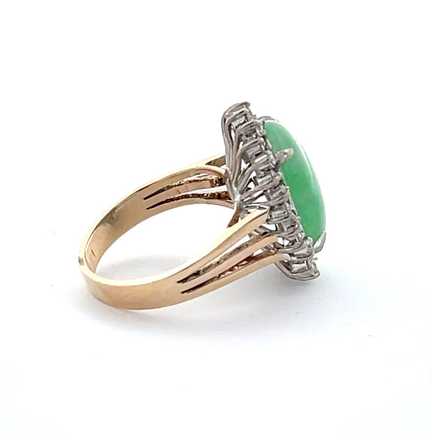 Jade and Diamond Cocktail Ring