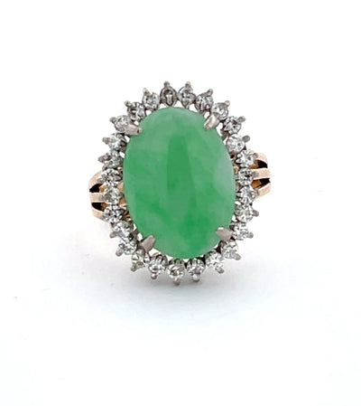 Jade and Diamond Cocktail Ring