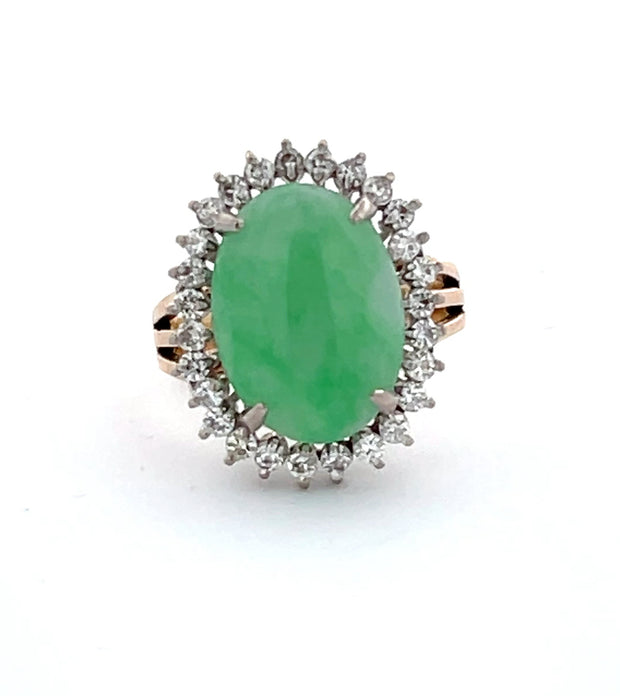 Jade and Diamond Cocktail Ring