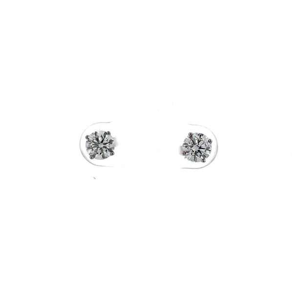 14K White Gold Diamond Stud Earrings