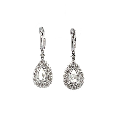 Pear Shape Diamond Dangle Earrings