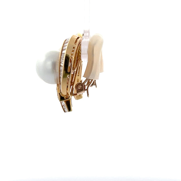 South Sea Pearl & Diamond Earrings
