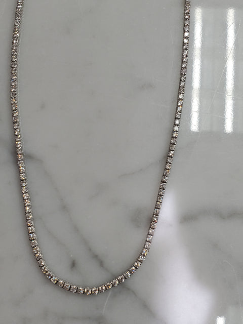 6.51ctw Straight Line Diamond Tennis Necklace