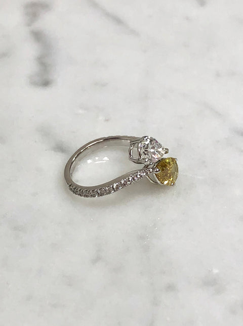 Pear Shape Diamond Bypass Ring