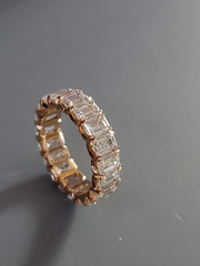 5.93ct Emerald Cut Eternity Band in Rose Gold