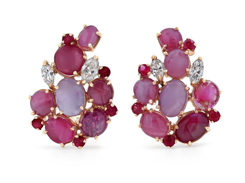 Small Ruby Cabochon Stud Earrings in 14k Gold Prong Settings | Choice –  Shirlee Grund Jewelry