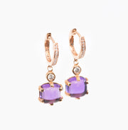 Cabochon Amethyst Earrings