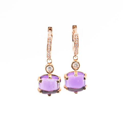 Cabochon Amethyst Earrings