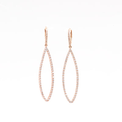 Oval Diamond Hoop Earrings