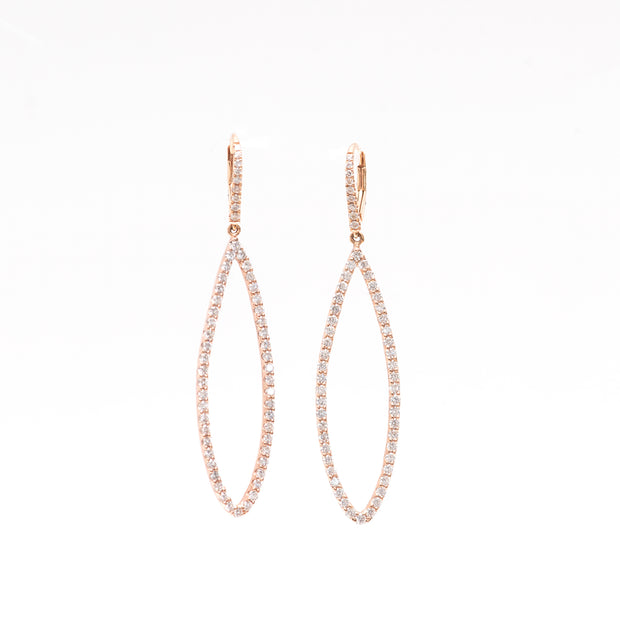 Oval Diamond Hoop Earrings