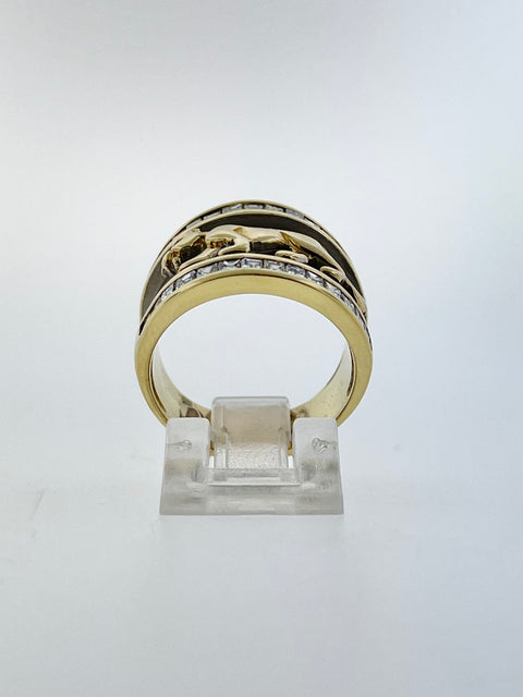 Two-Tone Diamond Panther Ring