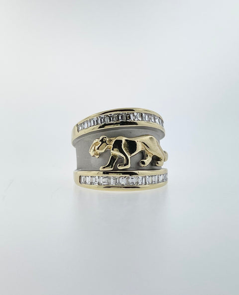 Two-Tone Diamond Panther Ring