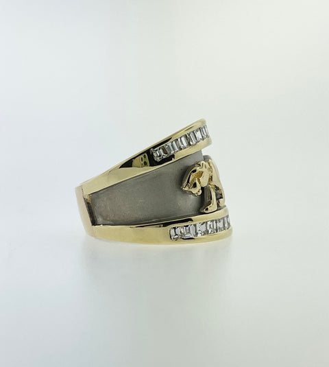 Two-Tone Diamond Panther Ring