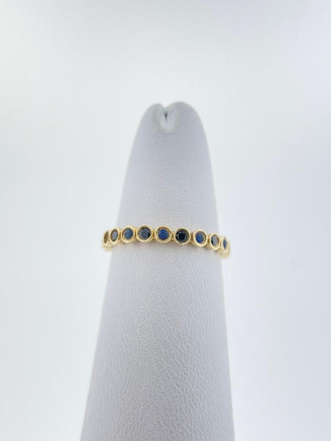 Sapphire & Black Diamond Eternity Band