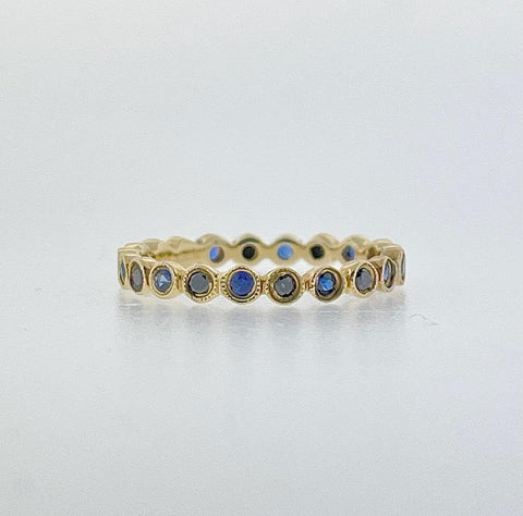 Sapphire & Black Diamond Eternity Band
