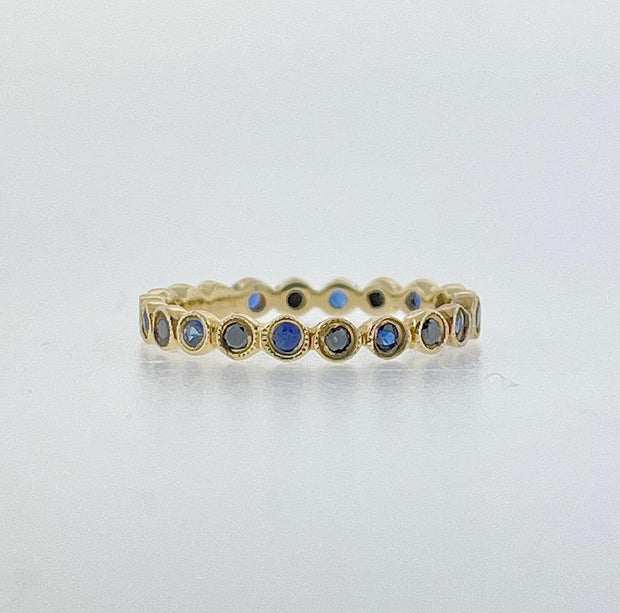 Sapphire & Black Diamond Eternity Band
