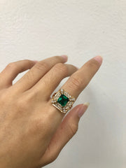 Green Emerald Estate Ring
