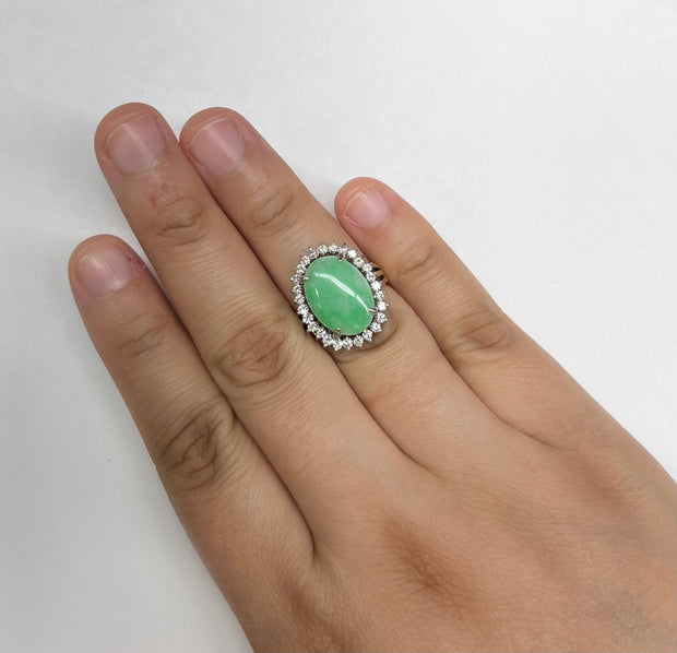 Jade and Diamond Cocktail Ring