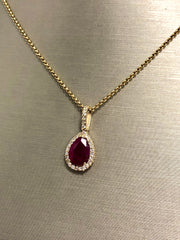 Ruby Halo Necklace