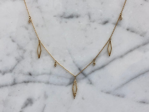 Diamond Shape Moonstone Necklace