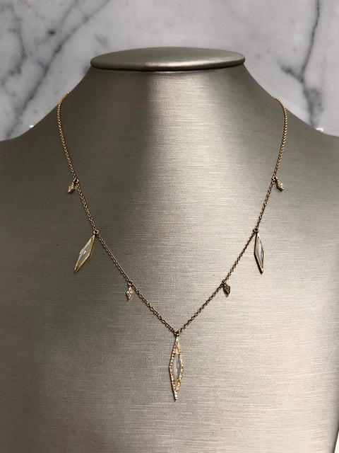 Diamond Shape Moonstone Necklace