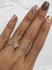 2 Square Rose Gold Ring