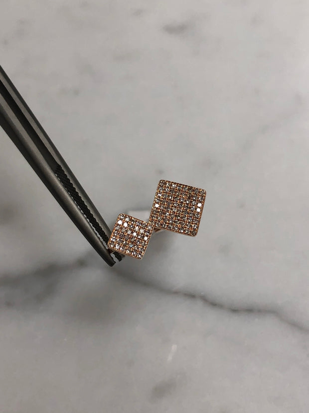 2 Square Rose Gold Ring