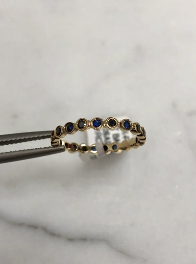 Sapphire & Black Diamond Eternity Band