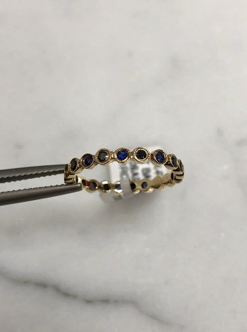Sapphire & Black Diamond Eternity Band