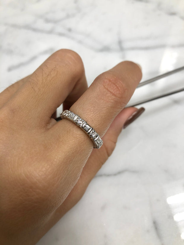 Baguette & Round Diamond Eternity Band