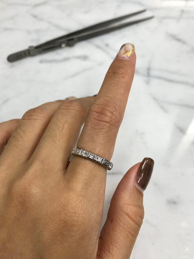 Baguette & Round Diamond Eternity Band