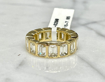 Bezel Emerald Cut Eternity Band