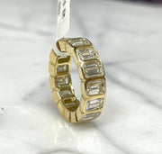 Bezel Emerald Cut Eternity Band