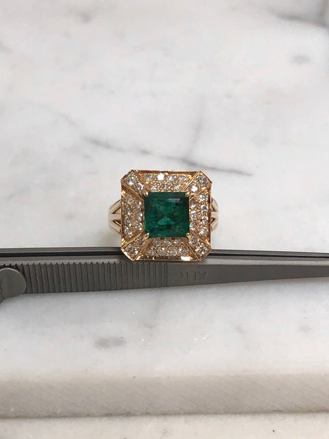 Green Emerald Estate Ring