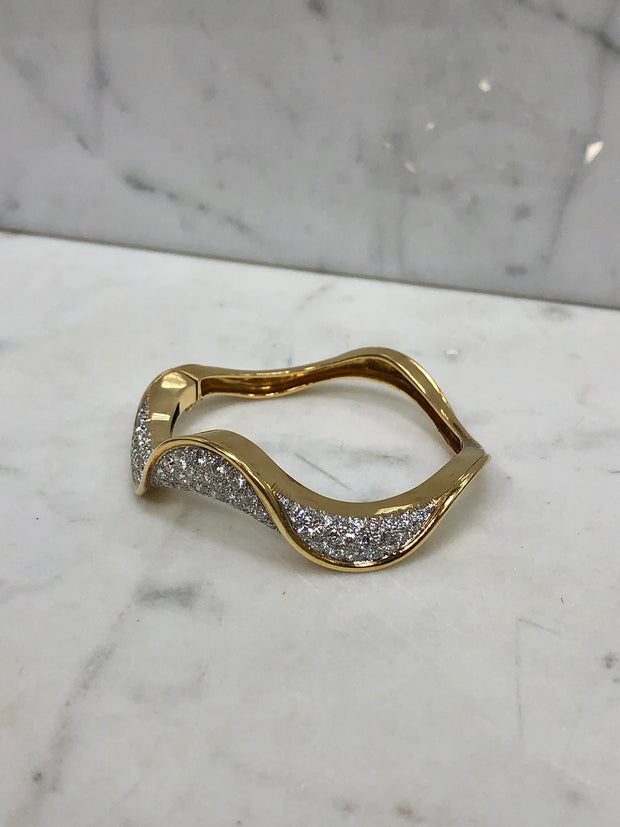 Wave Diamond Bangle