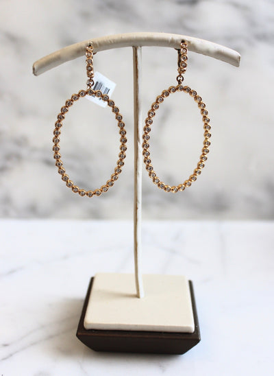 Hoop Dangling Diamond Earrings