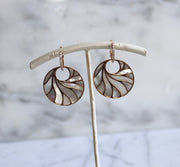 Large Rose Gold Mother of Pearl Earrings